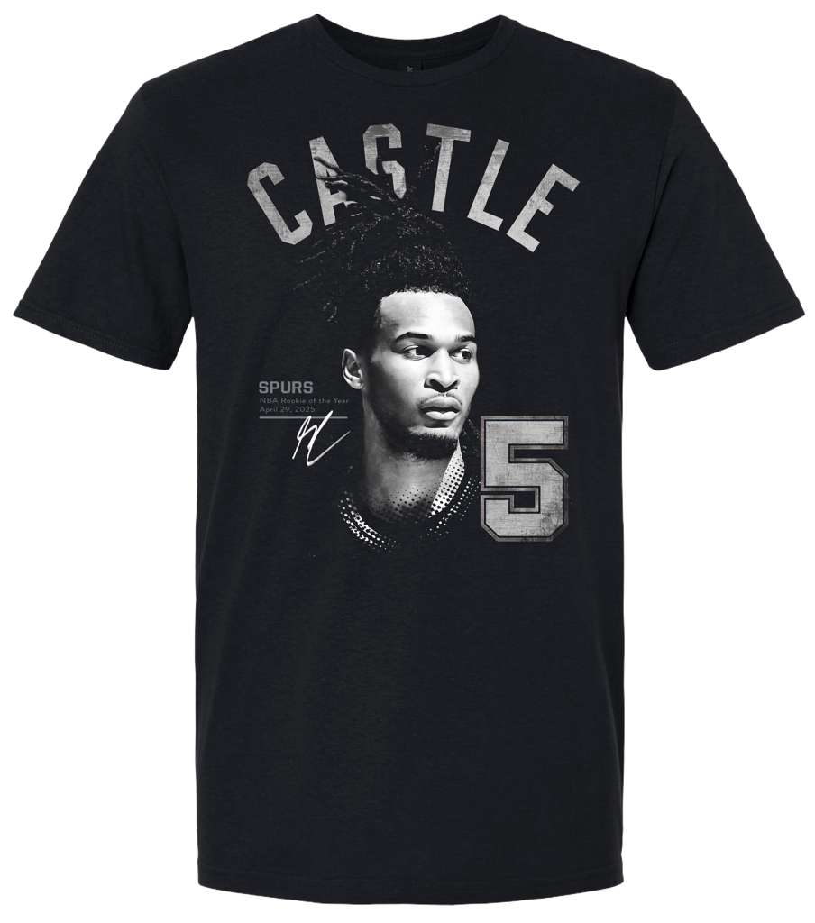 Stephon Castle Spurs Black Graphic T-Shirt | NBA Fan Tee S-5XL
